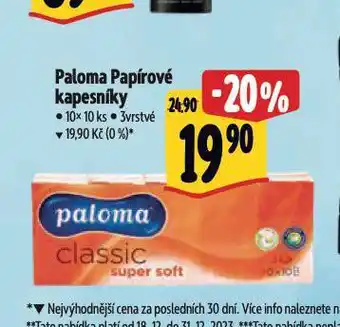Albert Paloma papírové kapesníky nabídka