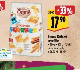 Albert Emma dětské cereálie nabídka
