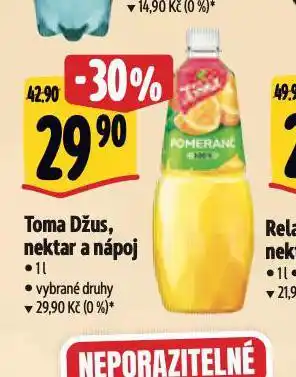 Albert Toma džus, nektar a nápoj nabídka
