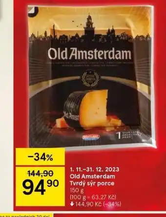 Tesco Old amsterdam tvrdý sýr porce nabídka