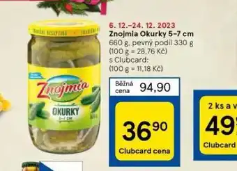 Tesco Znojmia okurky 5-7 cm nabídka