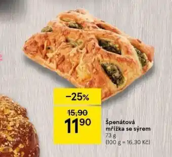 Tesco Špenátová mřížka se sýrem nabídka