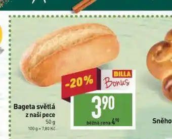 Billa Bageta světlá nabídka