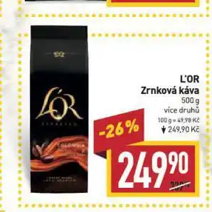 Billa L´or zrnková káva nabídka