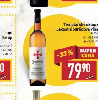Billa Templářské sklepy jakostní vína s přívlastkem nabídka