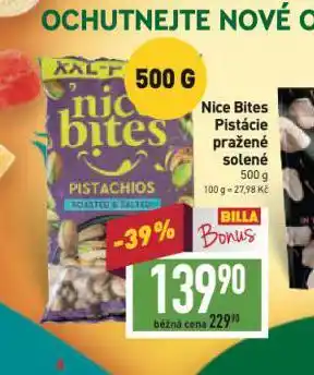 Billa Nice bites pistácie pražené solené nabídka