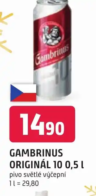 Trefa GAMBRINUS ORIGINÁL 10 0,5 L nabídka