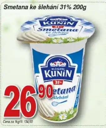Hruška Smetana ke šlehání 31% 200g nabídka