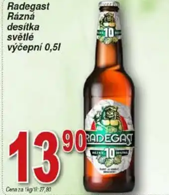 Hruška Radegast Rázná desítka světlé výčepní 0,5l nabídka