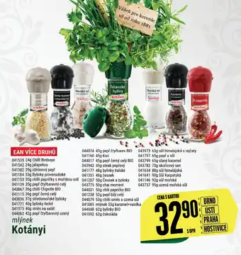 Tamda Foods Kotányi mlýnek nabídka
