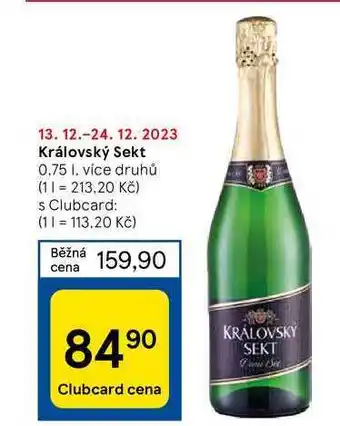 Tesco Královský sekt 0.75 l nabídka