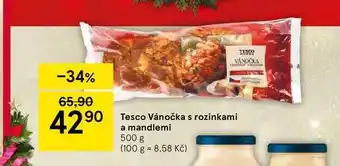 Tesco Tesco vánočka s rozinkami a mandlemi 500 g nabídka