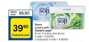 Tesco Tesco luxury soft toaletní papír 8 rolí, 3 vrstvy nabídka