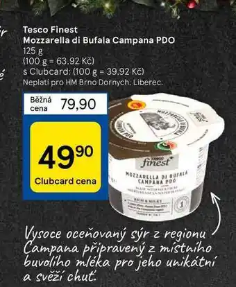 Tesco Tesco finest mozzarella di bufala campana pdo 125 g nabídka