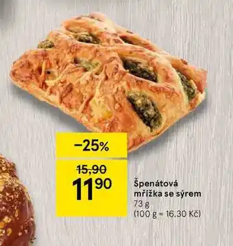 Tesco Špenátová mřížka se sýrem 73 g nabídka