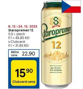 Tesco Staropramen 12 0,5 l nabídka