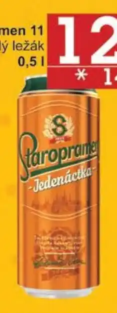 Jip Staropramen 11 světlý ležák 0,5 l. nabídka