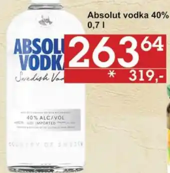 Jip Absolut vodka 40% 0,7 l. nabídka