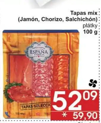 Jip Tapas mix (Jamón, Chorizo, Salchichón) plátky 100 g nabídka