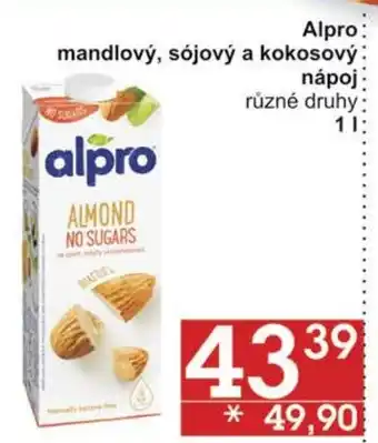 Jip Alpro mandlový, sójový a kokosový nápoj 1 l. nabídka