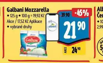 Albert Galbani mozzarella sýr nabídka