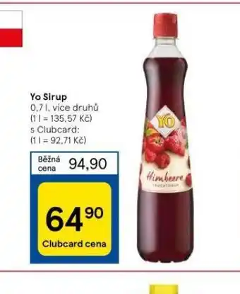 Tesco Yo sirup nabídka