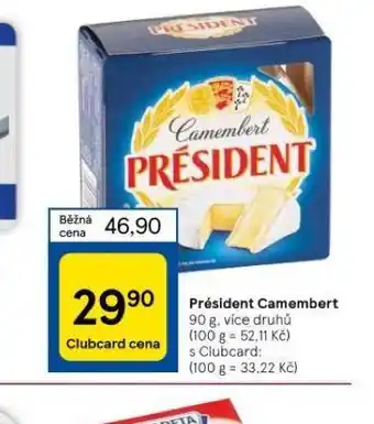 Tesco Président camembert nabídka