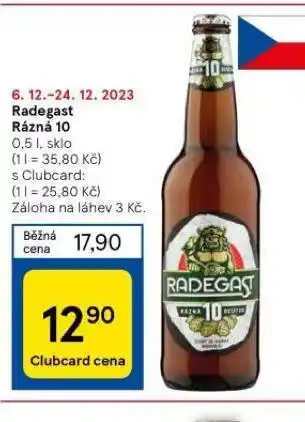 Tesco Pivo radegast rázná 10 nabídka