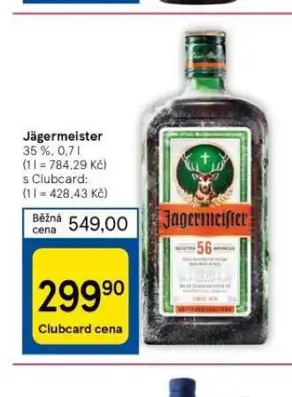 Tesco Jägermeister nabídka