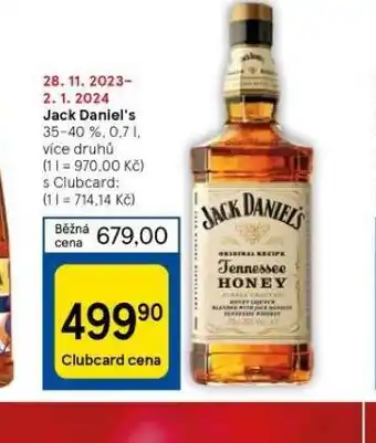 Tesco Jack daniel´s nabídka