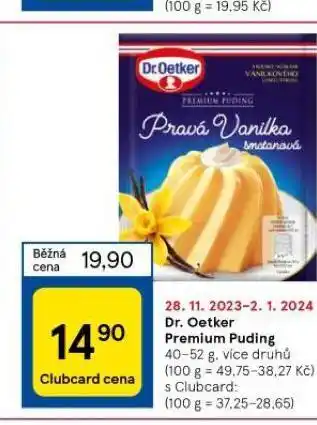 Tesco Dr. oetker premium puding nabídka