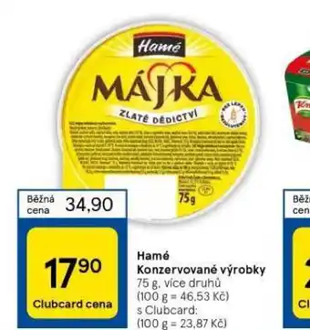 Tesco Hamé konzervované výrobky nabídka