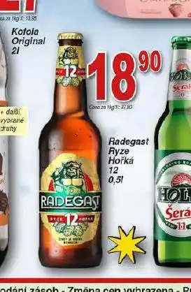 Hruška Pivo radegast ryze hořká 12 nabídka