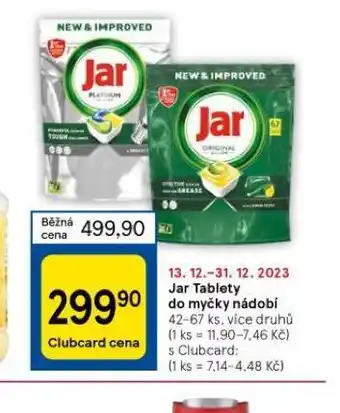 Tesco Jar tablety do myčky nabídka