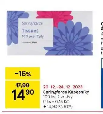 Tesco Springforce kapesníky nabídka