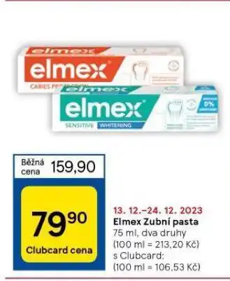 Tesco Elmex zubní pasta nabídka