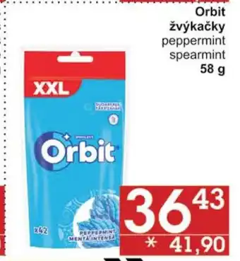 Jip Orbit žvýkačky peppermint spearmint nabídka