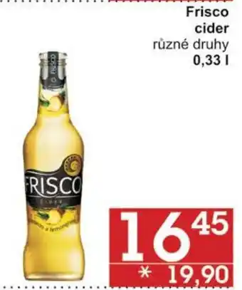 Jip Frisco cider nabídka