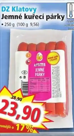 Norma DZ Klatovy Jemné kuřecí párky nabídka