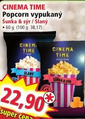 Norma CINEMA TIME Popcorn vypukaný Šunka & sýr / Slaný nabídka