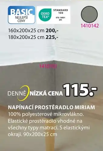 JYSK NAPÍNACÍ PROSTĚRADLO MIRIAM nabídka