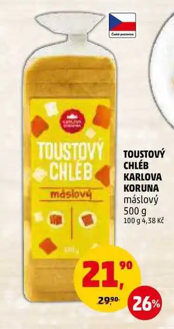 Penny Market Toustový chléb karlova koruna, 500 g nabídka