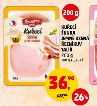 Penny Market Kuřecí šunka jemně uzená řezníkův talíř, 200 g nabídka