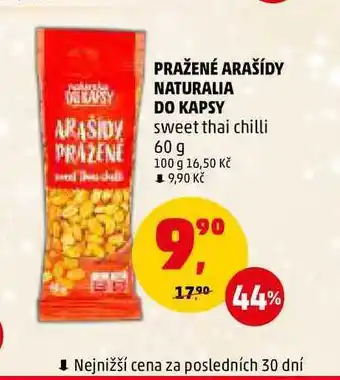 Penny Market Pražené arašídy naturalia do kapsy sweet thai chilli, 60 g nabídka