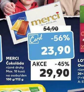 Kaufland Merci čokoláda nabídka
