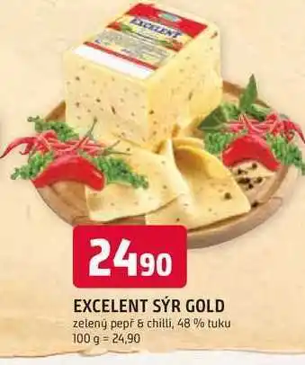 Trefa Excelent sýr gold zelený pepř & chilli, 48 % tuku 100 g nabídka