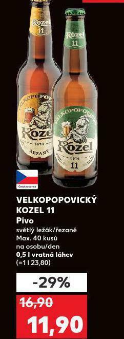 Kaufland Pivo velkopopovický kozel 11 nabídka