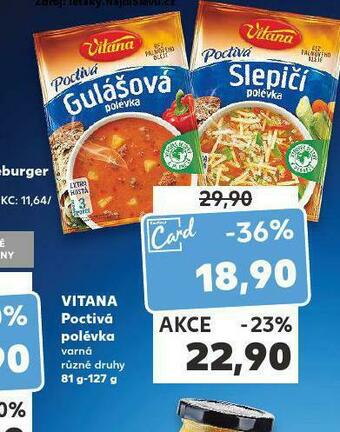 Kaufland Vitana poctivá polévka nabídka