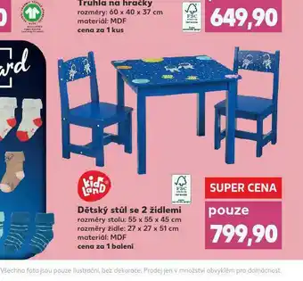 Kaufland Dětský stůl + 2 židlemi nabídka