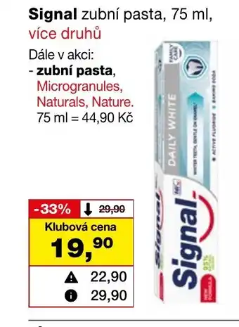 Barvy a laky drogerie Signal zubní pasta, 75 ml nabídka